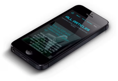 Image of iphone render of the blog section in the 2016 portfolio site